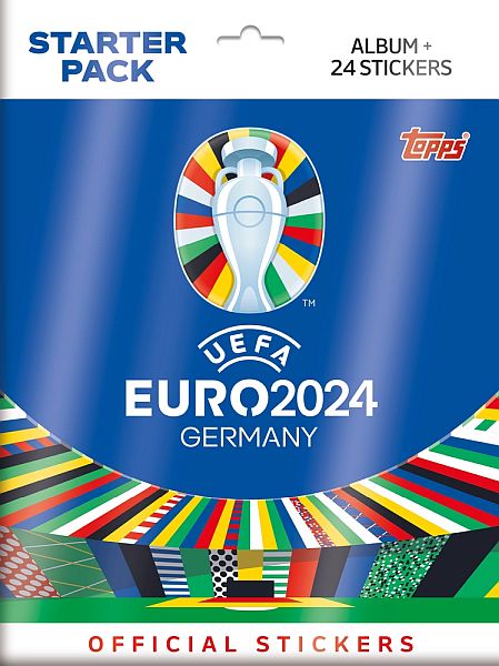 Topps Fodbold-Stickers/KlistermÃ¦rker: Euro 2024 - Starter Pack (Album + 24 Stickers)