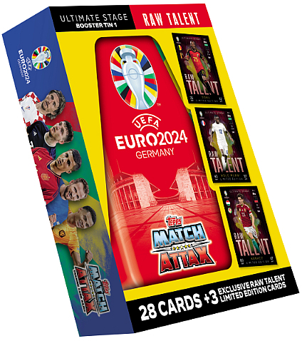 Topps Match Attax - Euro 2024 - Booster Tin (28 Kort + 3 Limited Edition)