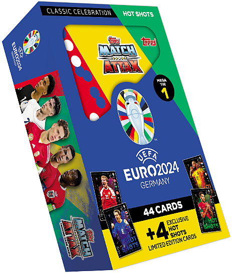 Topps Match Attax - Euro 2024 - Mega Tin (44 Kort + 4 Limited Edition)