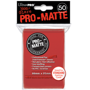 50 lommer - Ultra Pro - PRO-Matte: Red (RÃ¸de) (HÃ¸j kvalitet) - Non-Glare - Professional Sleeves #82650