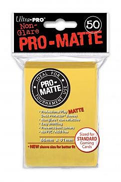 50 lommer - Ultra Pro - PRO-Matte: Yellow (Gule) (HÃ¸j kvalitet) - Non-Glare - Professional Sleeves #84186