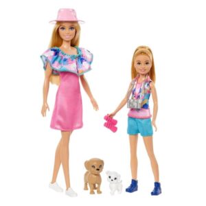 Barbie And Stacie Sister Doll Set with 2 Pet Dogs