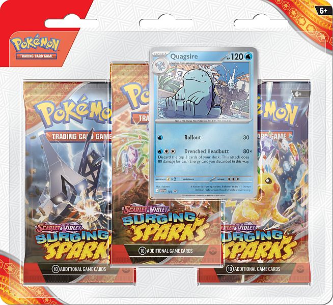 Pokemon SV08: Surging Sparks Quagsire 3-Pack Blister