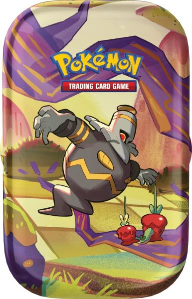 Pokemon Tin Kasse - 2024 Summer Scarlet & Violet: Shrouded Fable Mini Tin: Dusknoir & Applin (2 Boosters & KlistermÃ¦rker)