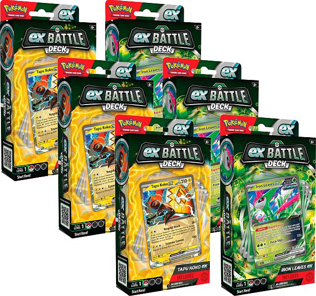 Pokemon ex Battle Decks: Iron Leaves ex & Tapu Koko ex - Display Box (6 Decks)