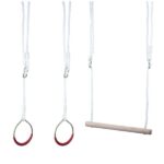 Spring Summer Gymnastic Swing Set with Rings and Trapeze