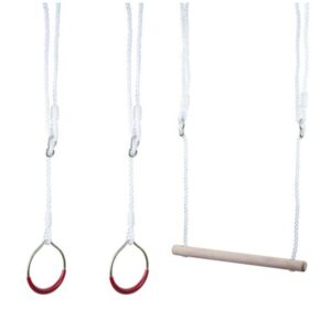 Spring Summer Gymnastic Swing Set with Rings and Trapeze