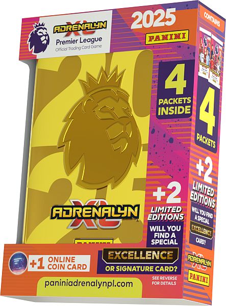 Panini Adrenalyn XL: Premier League 2024/2025 - Pocket Tin - 4 Booster Packs + Limited-Kort