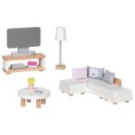 Goki Wooden Doll Furniture Living Room 15 pieces.