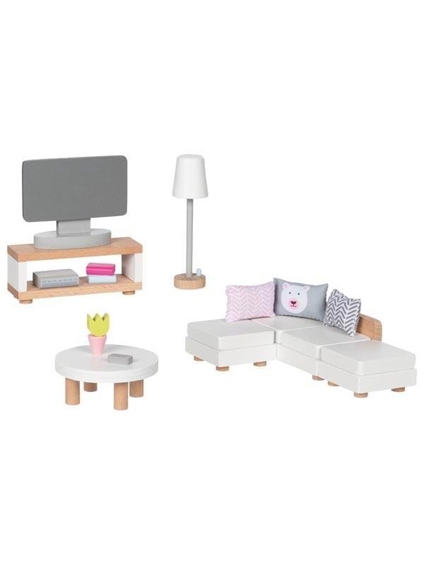 Goki Wooden Doll Furniture Living Room 15 pieces.