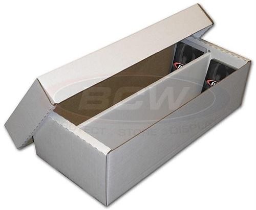 !Kortkasse - Opbevaringsboks (Hvid Pap) - Shoe Storage Box - Holder 2000 kort (Kort lÃ¥g) - #BCW-1-BX-SHOE