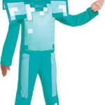 Minecraft Kostume Til Børn - Diamond Armor - 128 Cm