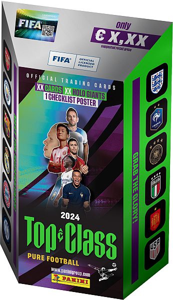 Panini Top Class 2024 - Blaster Box - 7 Boosters, 5 Holo Giants & Checklist - Fodboldkort