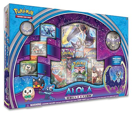 Pokemon Alola Collection Box: Lunala - 5 Boosters, Alola Starters, Figur og Oversize Legendary GX