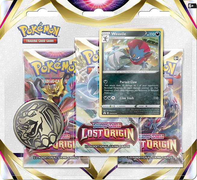 Pokemon SWSH Lost Origin 3-Pack Blister: Weavile