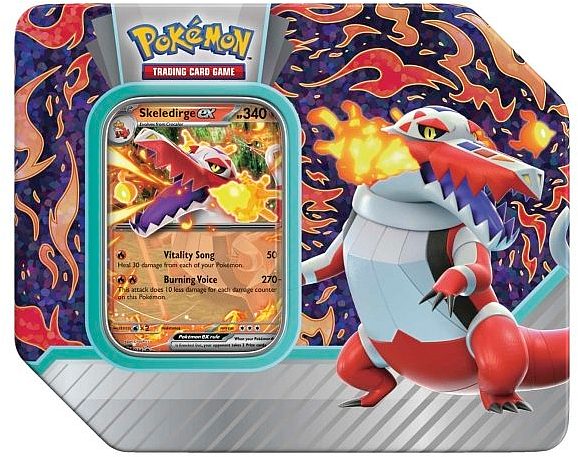 Pokemon Tin Kasse - 2023 Wave 3 Fall (USA Version): Skeledirge - Paldea Partners Collector's Tin Box (5 Boosters)