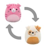 Squishmallows Flip-a-Mallows Geraldine the Scottish Fold Cat and Brock the Bulldog 13 cm