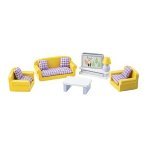 Tidlo Wooden Dollhouse Furniture Living Room 9 pieces.