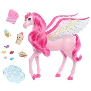 Barbie A Touch Of Magic Pink Pegasus With Puppy Winged Horse Toys With Lights And Sounds