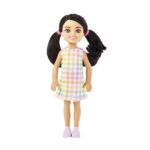 Barbie Chelsea Doll with Black Hair in Pigtails & Brown Eyes 15cm