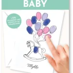 Fingerprint kort babyshower gyngehest m/konvolut og stempelpude