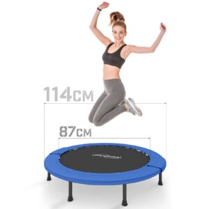 Fitness Trampolin - diameter Ø 114 cm, indendørs og udendørs, max: 100 kg, med kantafdækning