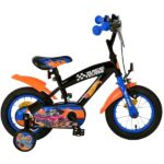 Volare Hot Wheels Children's Bicycle 12" - Black Orange Blue