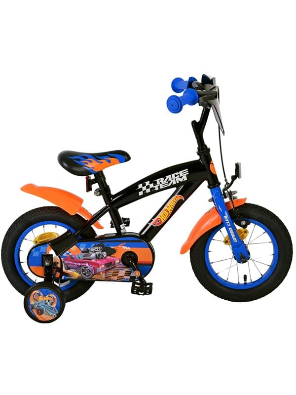 Volare Hot Wheels Children's Bicycle 12" - Black Orange Blue