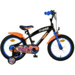 Volare Hot Wheels Children's Bicycle 16" - Black Orange Blue