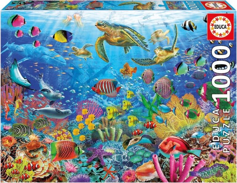 Educa Puslespil - 1000 Brikker - Tropical Fantasy Turtles Puslespil