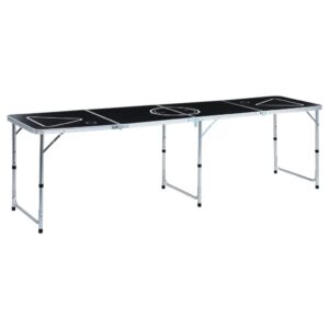 Foldbart beer pong-bord 240 cm sort