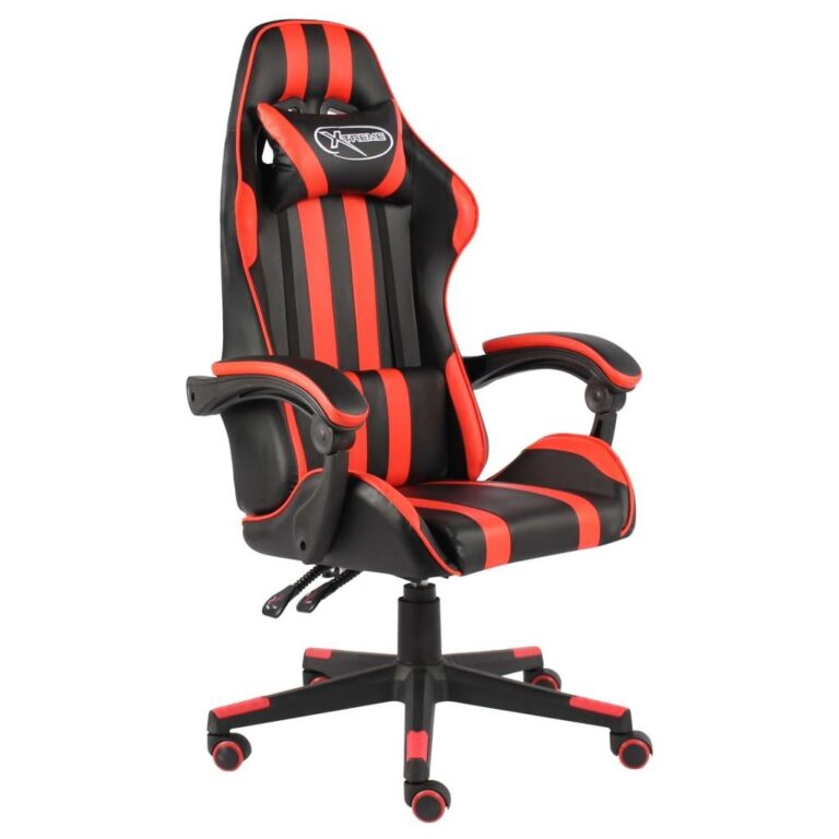 Gamerstol kunstlæder sort og rød