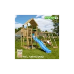 Jungle Gym Palace legetårn komplet inkl. climb module xtra, 120 kg sand og blå rutschebane - 804-276CXSB