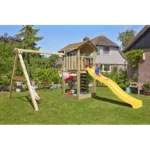 Legetårn komplet Jungle Gym Cottage 2.1 inkl. Swing modul og gul rutschebane