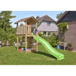 Legetårn komplet Jungle Gym Cottage 2.1 inkl. grøn rutschebane