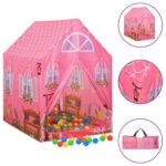 Legetelt til børn 69x94x104 cm med 250 bolde pink