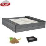 Nordic Play Sandkasse Wpc 24x120x120cm Inkl. Net Og 240 Kg Sand