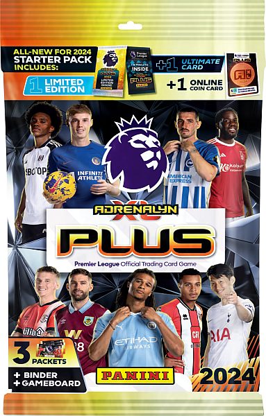 Panini Adrenalyn XL: Premier League 2023/2024 PLUS - StartersÃ¦t - Mappe, 3 Booster Packs + Limited Edition & Ultimate