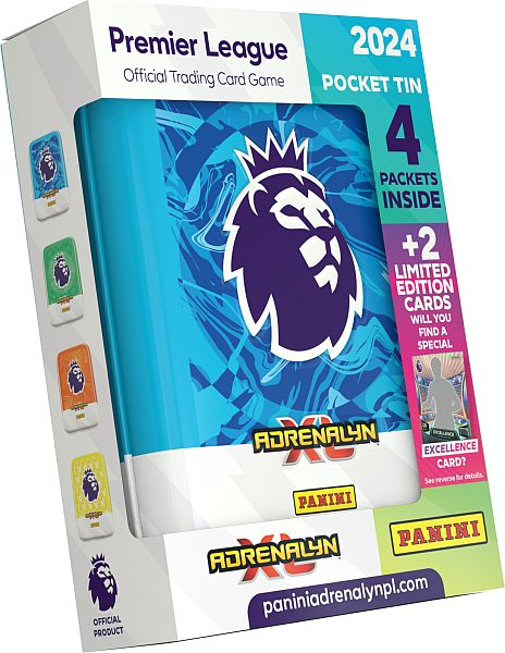 Panini Adrenalyn XL: Premier League 2023/2024 - Pocket Tin - 4 Booster Packs + 2 Limited-Kort