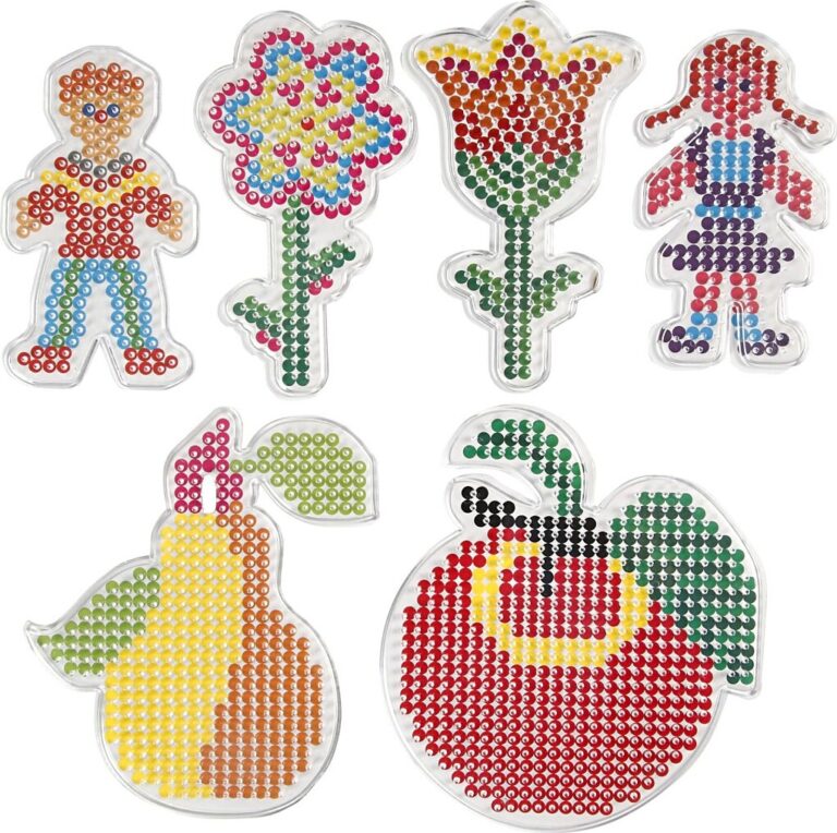 Perleplade - Blomster Pige Dreng æble Og Pære - Medium - 6 Stk.