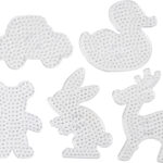 Perleplade Sæt - Bamse Bil Dådyr And Og Kanin - Jumbo - Klar - 5 Stk.