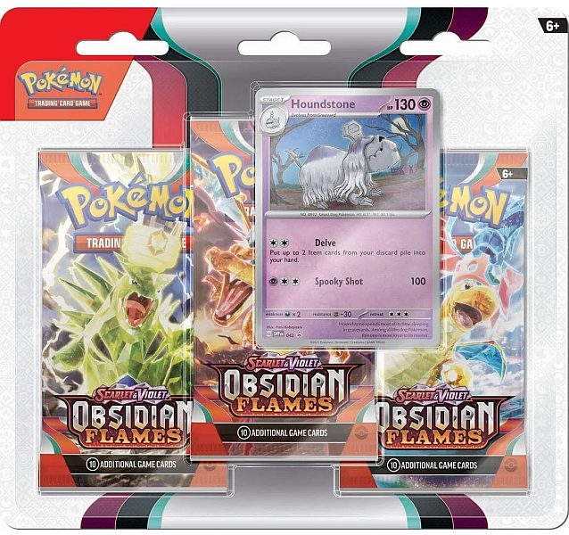Pokemon SV03 Obsidian Flames 3-Pack Blister: Houndstone
