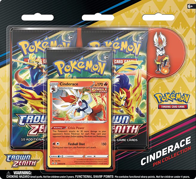 Pokemon Crown Zenith - Pin Collection Blister: Cinderace