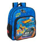 Skoletaske Hot Wheels Let's race Blå Sort 32 x 38 x 12 cm