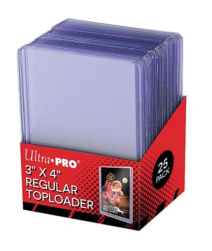 Ultra Pro Toploader: Clear Regular - Box (25 stk.) - Plastik Deck Protector til kort i lommer #81222