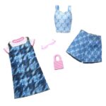 Barbie Fashion 2-Pack Blue Denim Dress Top And Shorts Pink Sunglasses And Purse
