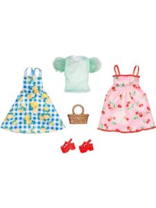 Barbie Fashions 2 Pack - Checked Flower Dress & Summer Fruit Dress