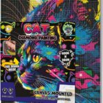 Diamond Art Painting Kit På Lærred - 30x40 Cm - Kat - Ny - Splat