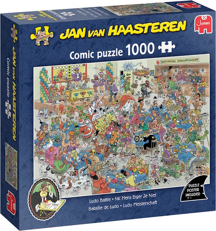 Jan Van Haasteren Puslespil - 1000 Brikker - Ludo Battle
