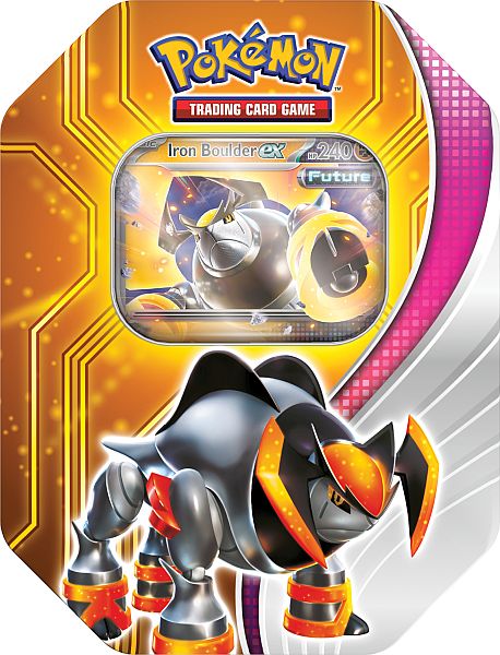 Pokemon Tin Kasse - 2024 Wave 3 Fall: Iron Boulder ex (Future Terrakion) - Paradox Destinies Collector's Tin Box (4 Boosters)